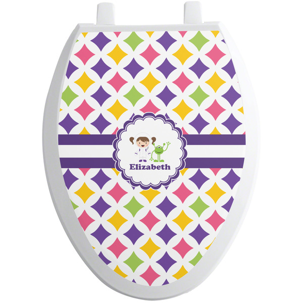 Girls Astronaut Toilet Seat Decal (Personalized)