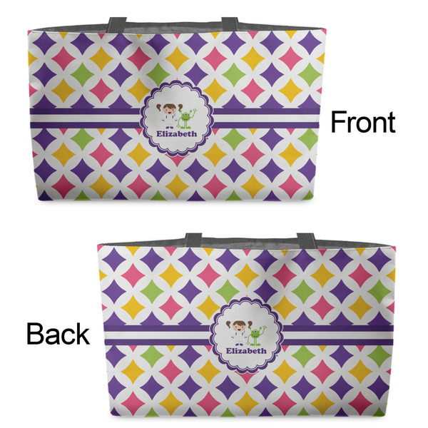 Girls Astronaut Tote w/Black Handles - Front & Back Views