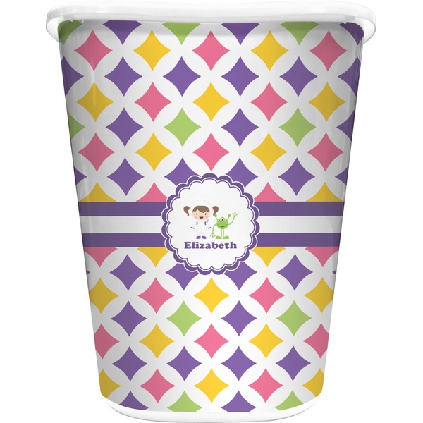 Custom Girls Astronaut Waste Basket (Personalized)