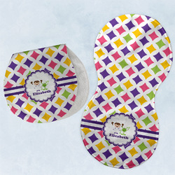 Girls Astronaut Burp Pads - Velour - Set of 2 w/ Name or Text