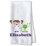 Girls Astronaut Kitchen Towel - Waffle Weave - Partial Print (Personalized)