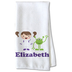 Girls Astronaut Kitchen Towel - Waffle Weave - Partial Print (Personalized)