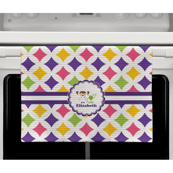 Girls Astronaut Waffle Weave Towel - Full Color Print - Lifestyle2 Image