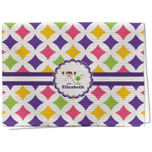 Custom Girls Astronaut Kitchen Towel - Waffle Weave - Full Color Print (Personalized)