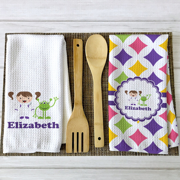 Girls Astronaut Waffle Weave Towels - 2 Print Styles