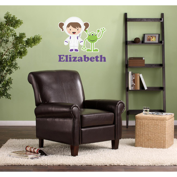 Girls Astronaut Wall Graphic on Living Room Wall