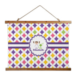 Girls Astronaut Wall Hanging Tapestry - Wide (Personalized)