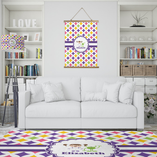 Girls Astronaut Wall Hanging Tapestry - Portrait - IN CONTEXT