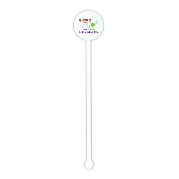 Girls Astronaut White Plastic 5.5" Stir Stick - Round - Single Stick