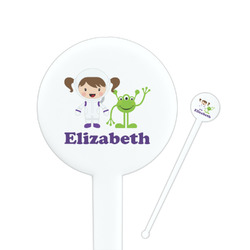 Girls Astronaut Round Plastic Stir Sticks (Personalized)