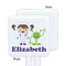 Girls Astronaut White Plastic Stir Stick - Single Sided - Square - Approval