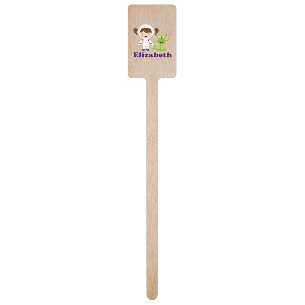 Girls Astronaut Wooden 6.25" Stir Stick - Rectangular - Single Stick
