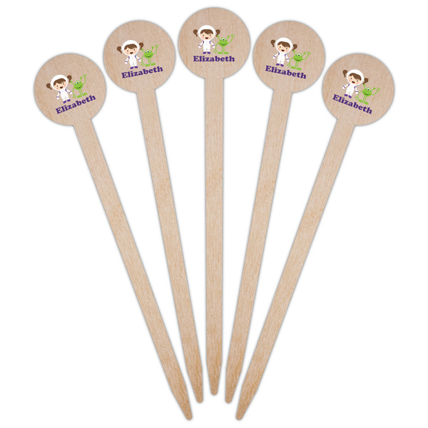 Girls Astronaut Wooden 6" Food Pick - Round - Fan View