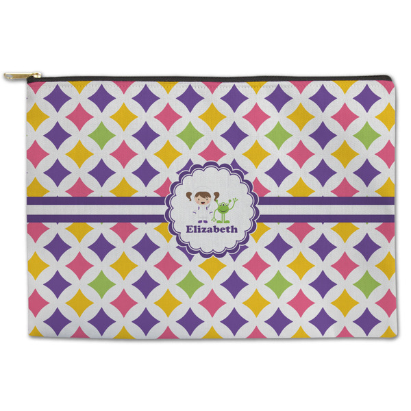 Custom Girls Astronaut Zipper Pouch - Large - 12.5"x8.5" (Personalized)