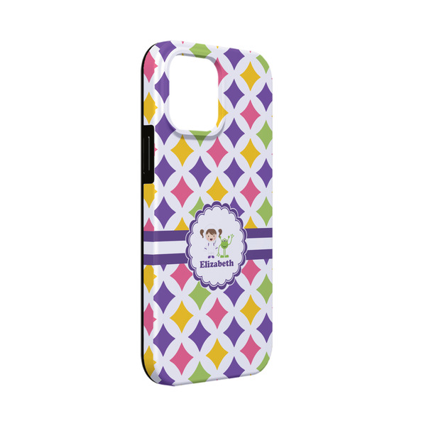 Custom Girls Astronaut iPhone Case - Rubber Lined - iPhone 13 Mini (Personalized)