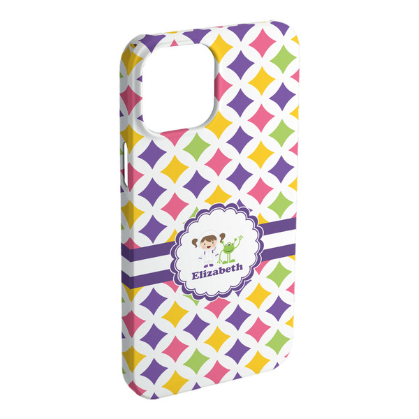 Custom Girls Astronaut iPhone Case - Plastic - iPhone 15 Plus (Personalized)