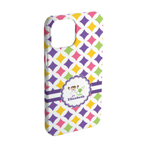 Custom Girls Astronaut iPhone Case - Plastic - iPhone 15 Pro (Personalized)