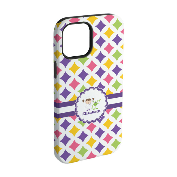 Custom Girls Astronaut iPhone Case - Rubber Lined - iPhone 15 (Personalized)