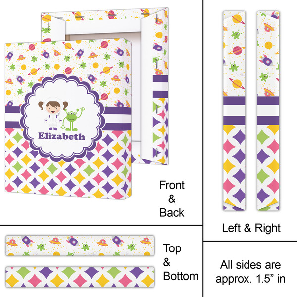 Girl's Space & Geometric Print 11x14 - Canvas Print - Approval