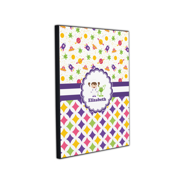 Girl's Space & Geometric Print 11x14 Wood Print - Angle View