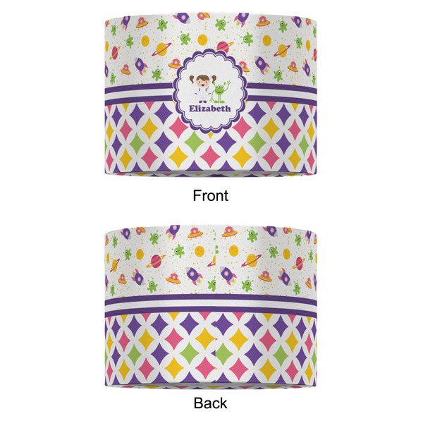 Girl's Space & Geometric Print 12" Drum Lampshade - APPROVAL (Fabric)