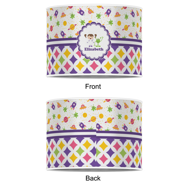Girl's Space & Geometric Print 12" Drum Lampshade - APPROVAL (Poly Film)