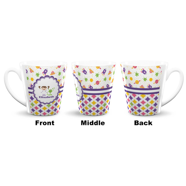 Girl's Space & Geometric Print 12 Oz Latte Mug - Approval