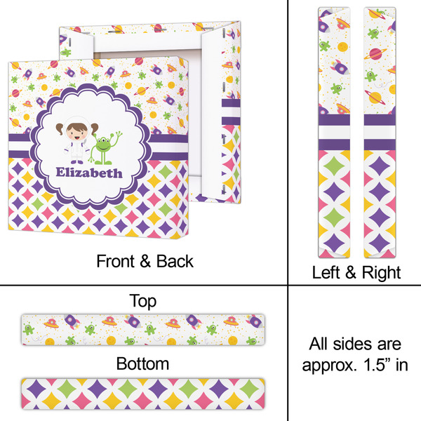 Girl's Space & Geometric Print 12x12 - Canvas Print - Approval