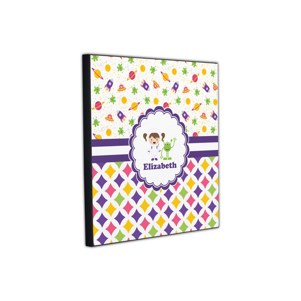 Girl's Space & Geometric Print 12x12 Wood Print - Angle View