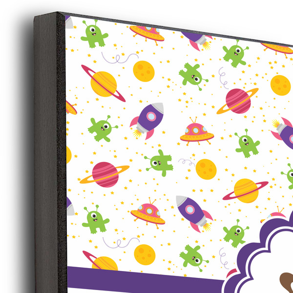 Girl's Space & Geometric Print 12x12 Wood Print - Closeup