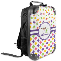 Girl's Space & Geometric Print Kids Hard Shell Backpack (Personalized)