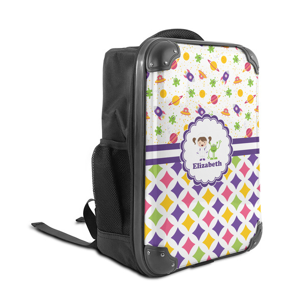 Girl's Space & Geometric Print 15" Backpack - ANGLE VIEW