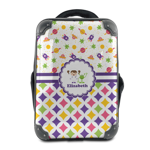 Custom Girl's Space & Geometric Print 15" Hard Shell Backpack (Personalized)