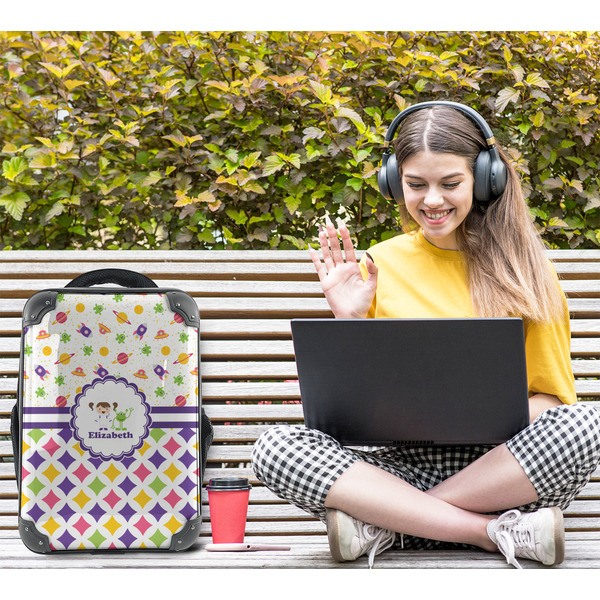 Girl's Space & Geometric Print 15" Backpack - LIFESTYLE