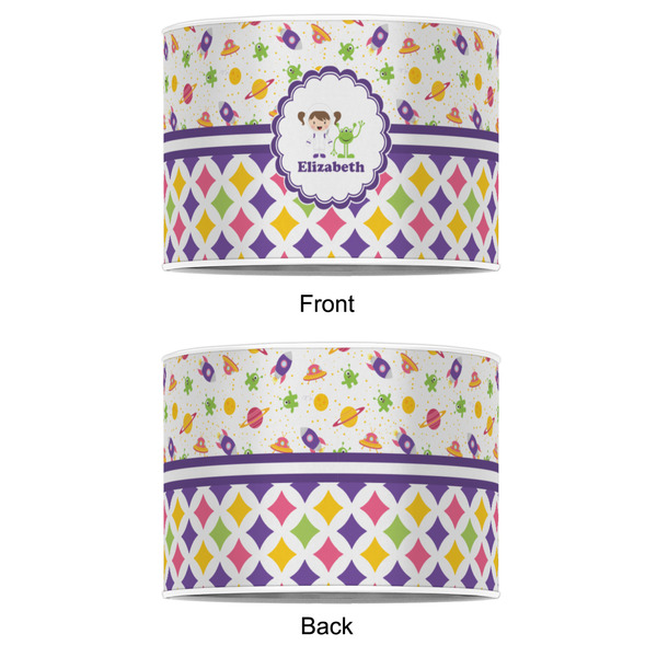 Girl's Space & Geometric Print 16" Drum Lampshade - APPROVAL (Poly Film)