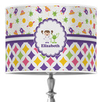 Girl's Space & Geometric Print Drum Lamp Shade (Personalized)