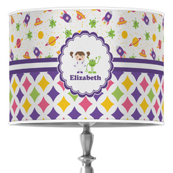 Girl's Space & Geometric Print Drum Lamp Shade (Personalized)