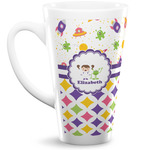 Girl's Space & Geometric Print Latte Mug (Personalized)