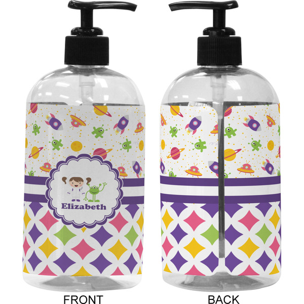 Girl's Space & Geometric Print 16 oz Plastic Liquid Dispenser (Approval)