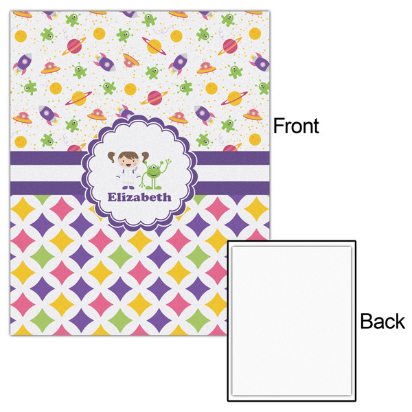 Girl's Space & Geometric Print 16x20 - Matte Poster - Front & Back