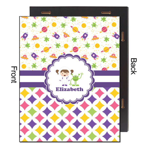 Girl's Space & Geometric Print 16x20 Wood Print - Front & Back View