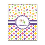 Girl's Space & Geometric Print Wood Print - 16x20 (Personalized)