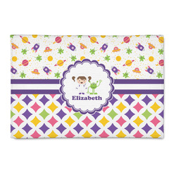 Girl's Space & Geometric Print Patio Rug (Personalized)