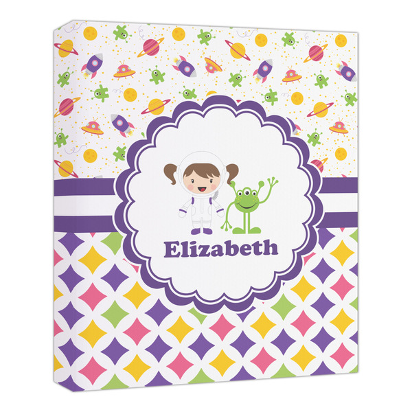 Custom Girl's Space & Geometric Print Canvas Print - 20x24 (Personalized)