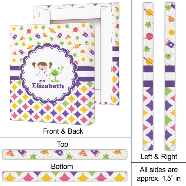 Girl's Space & Geometric Print 20x24 - Canvas Print - Approval