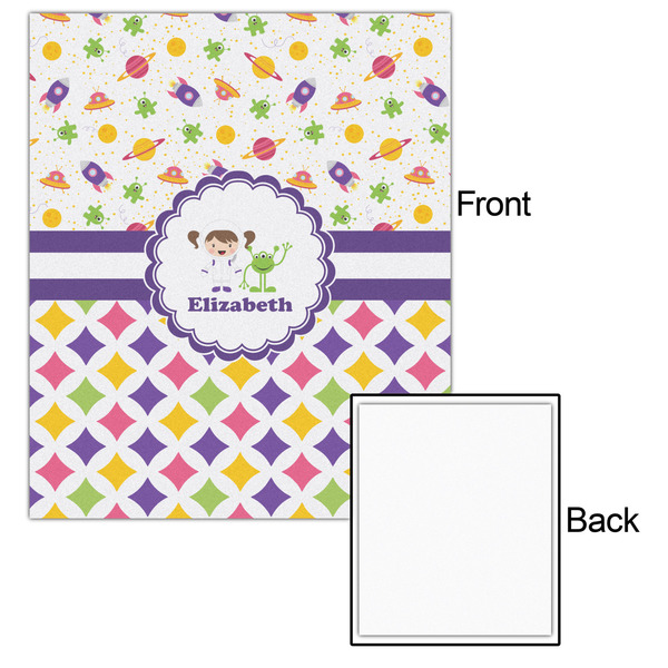 Girl's Space & Geometric Print 20x24 - Matte Poster - Front & Back