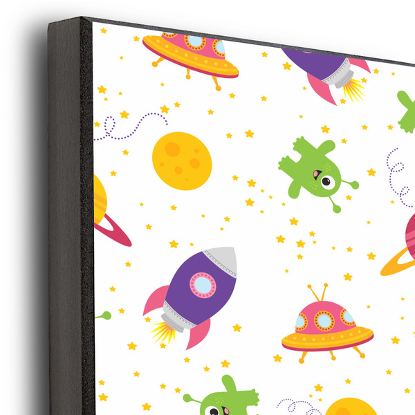 Girl's Space & Geometric Print 20x24 Wood Print - Closeup