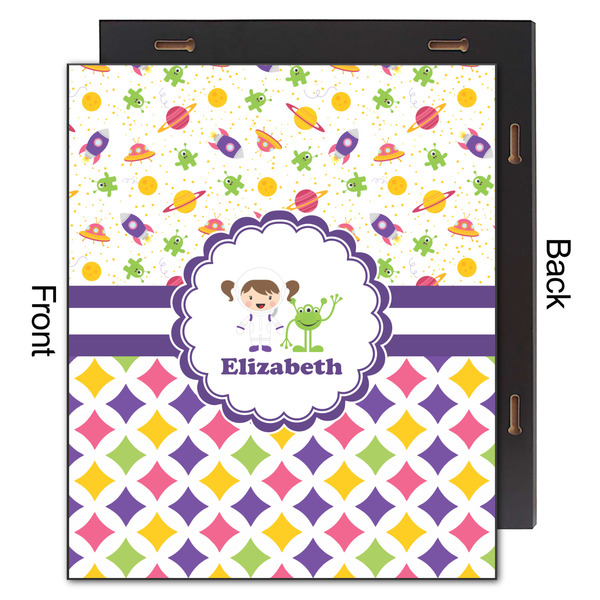 Girl's Space & Geometric Print 20x24 Wood Print - Front & Back View