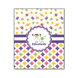 Girl's Space & Geometric Print Wood Print - 20x24 (Personalized)