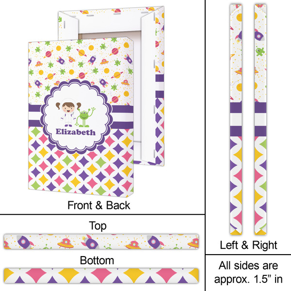 Girl's Space & Geometric Print 20x30 - Canvas Print - Approval